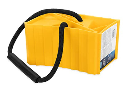 Camco Dual Standard RV Wheel Chock w/Rope - Heavy Duty Trailer Wheel Chock Constructed of Durable Plastic w/UV inhibitors - Features Rope Handle for Easy Removal - Use w/Tires Up to 26-in – 44470 - size: Dual Standard w/ Rope