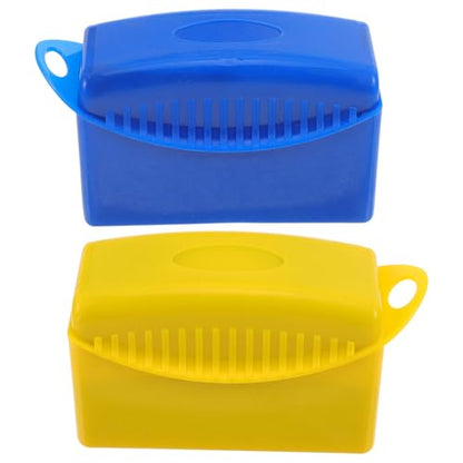 GLEAVI 2pcs Car Tire Dressing Applicator Pads with Lid, Reusable Tire Shine Sponge and Wheel Cleaning Brush Set for Auto Detailing and Interior Maintenance