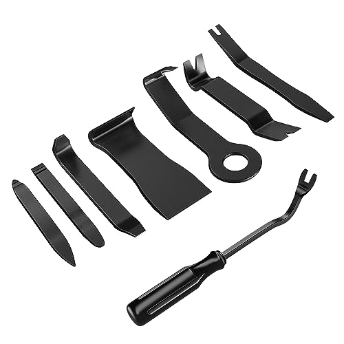 GOOACC 8PCS Auto Trim Scratch Removal Tool | Car Audio Dash Panel Window Molding Fastener Remover Tool Kit-Black - color: Black, size: 8PCS Trim Removal