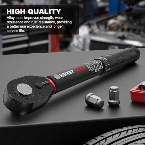 9PCS 1/4" 3/8" 1/2" Drive Click Torque Wrench, 72 Teeth Dual-Direction Adjustable, ±3% Accuracy Click Torque Wrench Set for Car, Motorcycle Maintenance - size: 9Peice