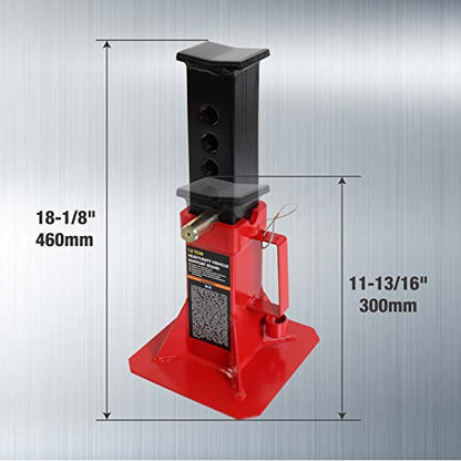 TCE ATZ120005U Torin Heavy Duty Car Jack Stand with Lock, 12 Ton (26,400 lb) Capacity, Red, 1 Pair - style: Wide Base