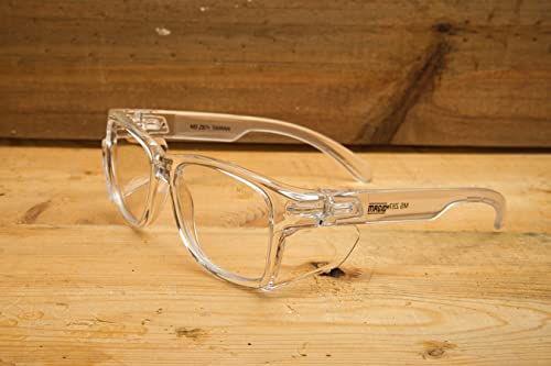 Y50 Clear Frame Safety Glasses - 1 Pair, Clear Lens | PPE for Assembly, Construction, etc | Side Shields, ANSI Z87.1+, Anti-Fog, Scratch-Resistant, 99.9% UV Protection, Polycarb - color: Clear Lens | Clear Frame, size: 1 Pair