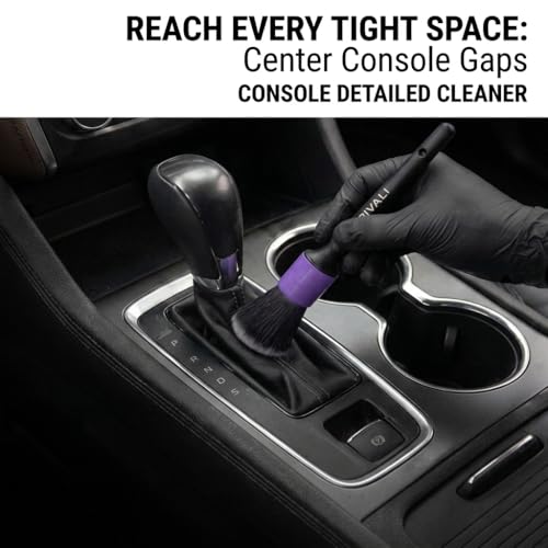 Rivali Car Care Premium 5-Piece Interior Detailing Brush Set - Ultra Soft Scratch-Free Brushes for Leather, Alcantara, Dashboards, Air Vents & Screens - Professional Car Interior Cleaning Kit