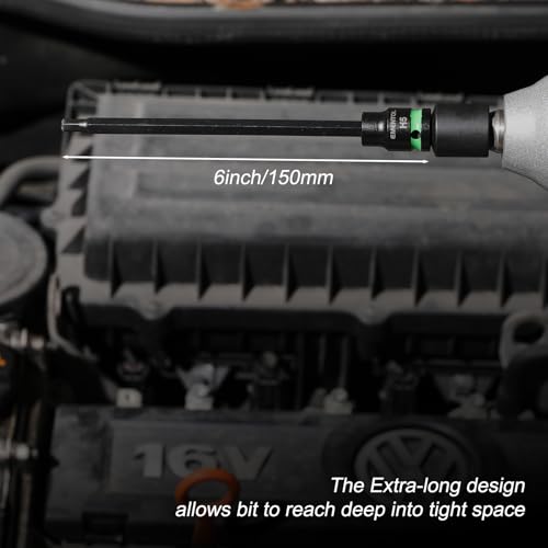 EMENTOL 3/8-Inch Drive Allen Hex Bit Socket Set, 20PCS Extra Long, SAE & Metric (3mm - 12mm, 1/8"-7/16"), CR-V, S2 Alloy Steel Bit - size: Hex Bit 3mm - 12mm & 1/8"-7/16"