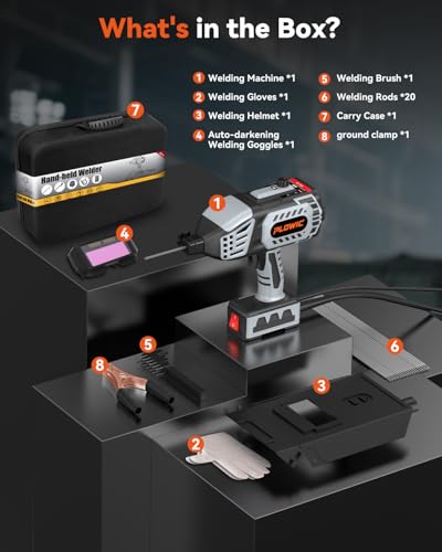 Portable Welding Machine 110V, Portable Handheld Welder with IGBT Inverter 5 Variable Current Adjustment, Electric ARC Stick Welder Gun for 1/16"-1/8" Rods, Carring Case &20 Rods Included - style: MMA120