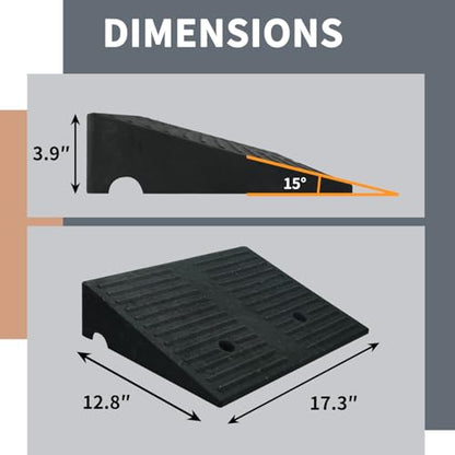 Curb Ramps for Driveway Threshold Wheelchair Doorway Sidewalks Shed Heavy Duty, 2 Pack 3.9 inch Rise, Ramps for Wheelchairs for Home Steps, Motorcycles, Lawn Mowers, 7000lbs Powersport Load ing - size: 3.9‘’Height