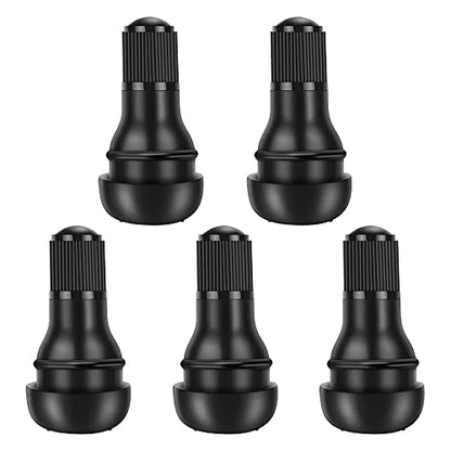 Riseuvo 5 Pcs TR412 Rubber Snap-in Tire Valve Stems - Fits Standard 0.453" Rim Hole for Car, Truck, SUV, Trailer Tires