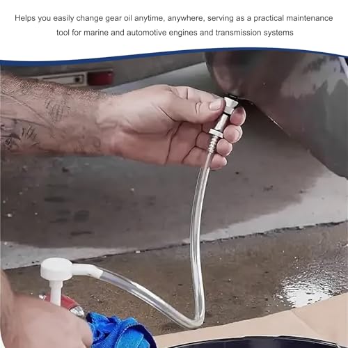 Fluid Pump for Quart Bottles, Transmission & Differential Fluid Hand Pumps with 4cc Per Stroke, Lower Unit Gear Oil Transfer Pump Manual Tool with Flexible Hose, Car Accessories
