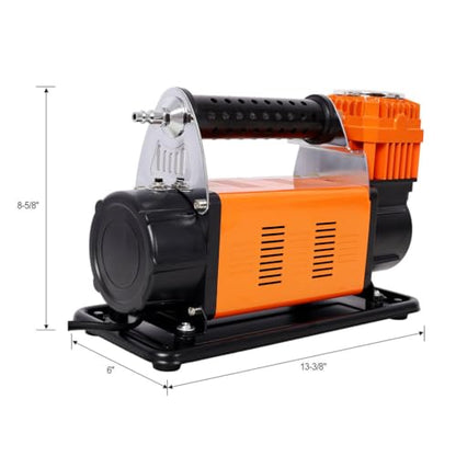 12V Heavy-Duty Air Compressor with 150 PSI Max Pressure, 7.06 CFM Fast Flow, Portable Tire Inflator with 26FT Hose & Carry Bag for Truck, RV, SUV, 4x4 Vehicles