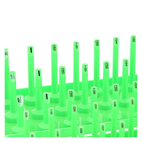 OEMTOOLS 22339 3-Post SAE Socket Tray Set, 3 Piece, Deep, Shallow, and Impact 3 Row Socket Organizer for Tool Box Drawer, Holds 120 Tools, 1/4, 3/8 and 1/2 Inch Drive, SAE, Green - size: 3 Piece SAE