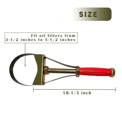 Adjustable Oil Filter Wrench Removal Tool,Heavy Oil Filter Wrenches | Car Auto Cap Spanner, Strap Disassembly Tool for Trucks Car Fit for 90-150mm Diameter