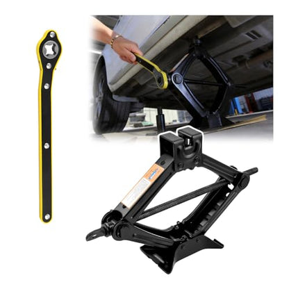 Heavy Duty Scissor Jack for Car,Portable Scissor Car Jack Kit with 1.5T (3307lbs) Capacity & Ratchet Handle,Essential Cars Tire Changing Kit as Cars Emergency Kits
