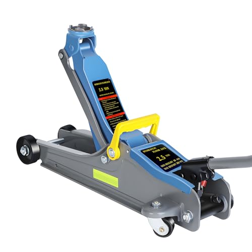 Larbanke 2.5T Floor Jack, Capable of Lifting from 3.35 Inches to 15.16 Inches, with Portable Handle Suitable for Safe Night Use, Low Profile Hydraulic Jack with Adjustable Oval Handle, Blue