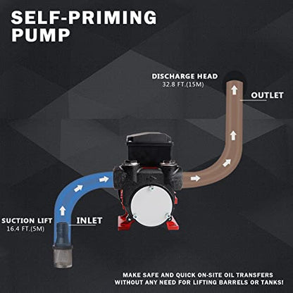 Trupow 110V AC 15GPM Electric Self-priming Diesel Kerosene Oil Fuel Transfer Extractor Pump - style: 15GPM