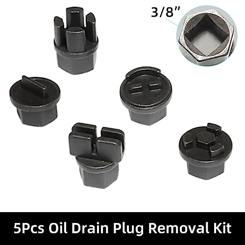 32Pcs Drain Plug Key Set, 3/8" Drive Oil Drain Plug Removal Kit Compatible with GM VW Ford Mercedes Audi BMW with Square Triangle Hex Spline Torx Socket for Oil Sump, Back Axle, Differential, Gearbox : Automotive