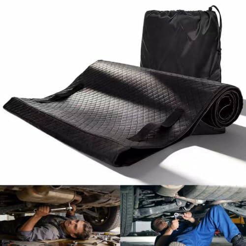 Heavy Duty Rolling Creeper Mat, 58"X28" Foldable Anti-Slip Garage Pad with Storage Bag, for Low Clearance Car Repair, Truck Maintenance - All-in-One Mat for Garage, Roadside, Muddy Conditions