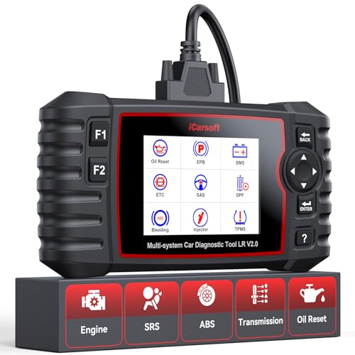 iCarsoft LR V2.0 Full Systems Diagnostic Tool for Landrover/Jaguar from 1996 to 2025 9 Reset Functions OBD2 Scanner Battery Test AutoVIN Live Data Car Code Reader Lifetime Free Update CAN-FD - color: LR V2.0 - 2025 Version