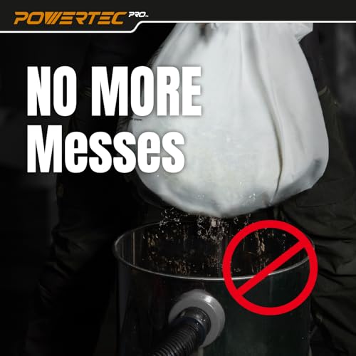 POWERTEC VF3503 Size B Shop Vac Bags Set for Ridgid 4 Pack for Wet + Dry Pickup, 6-9 Gal. Water Resistant & Dry Debris Dust Bags Set (2 of each) for Ridgid HD9000 & Workshop WS32090F2 Wet Dry Vac - size: VF3503 (Size B), style: Wet & Dry Use Set (4PK)
