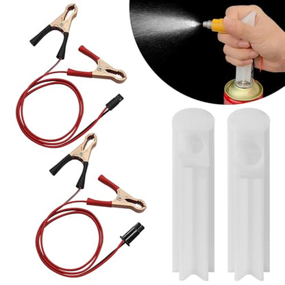 4PCS Fuel Injector Cleaner Kit, Flush Cleaner Adapter,Universal Fuel Injector Flush Cleaner Adapter DIY Cleaning Tool Kit with Test Lead, Fuel Pump Pressure Test for Most Vehicles