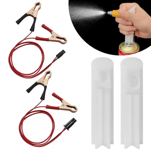 4PCS Fuel Injector Cleaner Kit, Flush Cleaner Adapter,Universal Fuel Injector Flush Cleaner Adapter DIY Cleaning Tool Kit with Test Lead, Fuel Pump Pressure Test for Most Vehicles