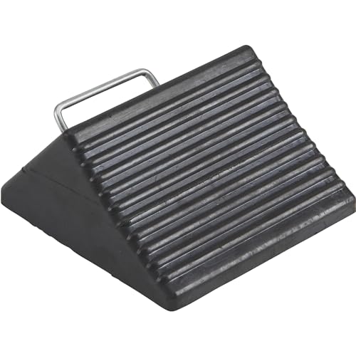 Ironton Nylon Reinforced Rubber Wheel Chock with Handle | Controlled load positioning, Shop and warehouse handling, Durable material movement, Easy setup, Operator-friendly design
