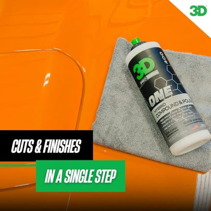 3D One Car Scratch & Swirl Remover Hybrid Rubbing Compound & Polish Buffing Compound for True Paint Correction 16oz Made in USA - size: 16oz.