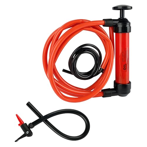 ZUFECY Multi-Function Siphon Pump Kit - Hand-Operated Fuel Transfer Pump with 39.4Inch Hose, for Gasoline, Oil, Water, Air & Inflation, Car and Home Emergency Use
