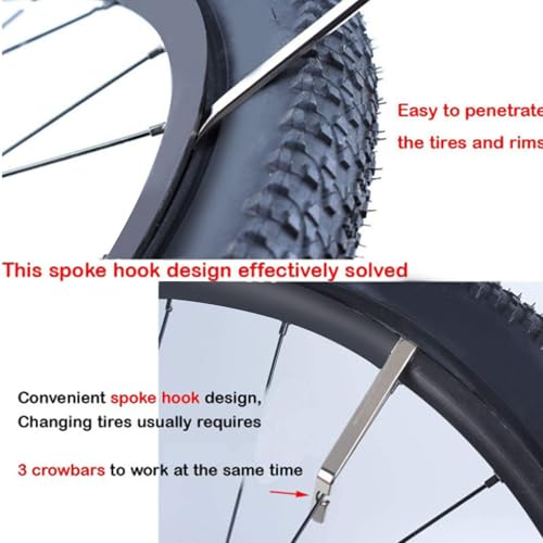 banapoy Tire Iron Spoon Set, 2 Pcs Tire Levers for Motorcycle Car Truck Removal, with Ergonomic Grip Metal Changing Tool