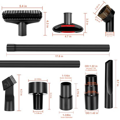 14pcs Universal Vacuum Attachment for Wet Dry Vac Attachments,Vacuum Accessories and Attachments with Shop Vac Extension Wand, Hose Adapter fit 2 1/2", 1 1/4",1 7/8" - size: 14pcs