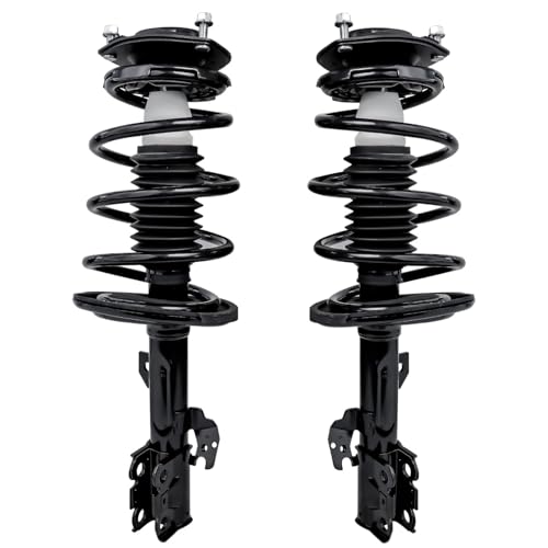Detroit Axle - 2.4L Front Knuckles Struts Kit for 2004-2006 Toyota Camry Solara Lexus ES330, Steering Knuckles & Wheel Hub Bearings + Struts w/Coil Spring Replacement - size: 4QU48663/ Big strut kit
