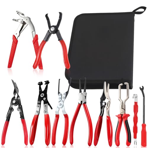 10PCS Fuel Line Disconnect Tool, Electrical Disconnect Pliers, Automotive Electrical Disconnect Pliers Kit for Cars, Trucks & SUVs with Storage Bag