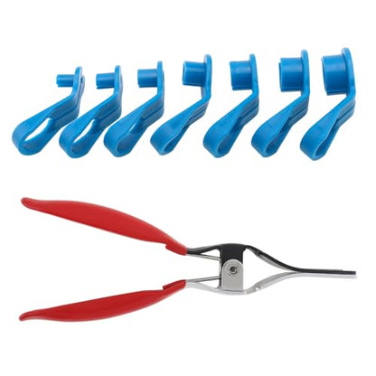 7 Pcs AC Fuel Line Tool Disconnect Set with Car Hose Remover Pliers, Includes 1/4, 5/16, 3/8, 1/2, 5/8, 3/4, 7/8Inch Quick Disconnect Fuel Line Removal Tool