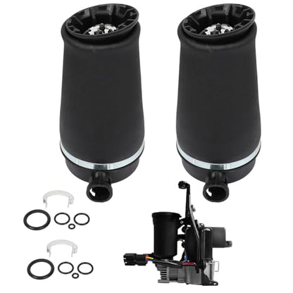 Rear Air Suspension Spring and Air Suspension Compressor Pump fit for Ford for Expedition 97-02, for Lincoln for Navigator 98-02, 3U2Z5580KA Air Suspension Shock Absorber Spring Strut Kit Set of 3