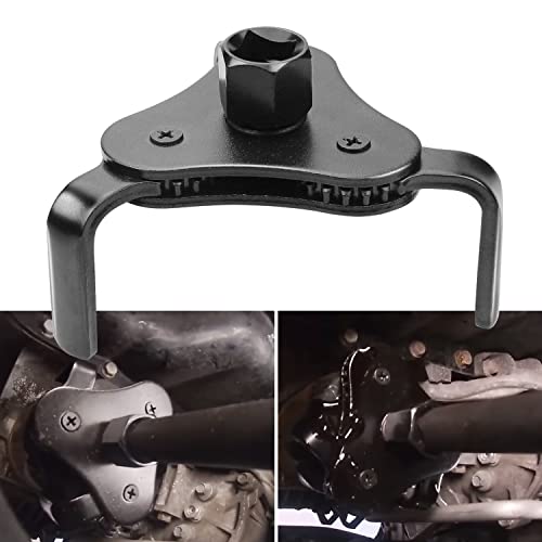 Universal Adjustable Oil Filter Wrenchs From 2-1/2" to 4.5" Wrench 3 Jaws Oil Filter Wrench Tool Set Remover Socket (Black) - color: Black