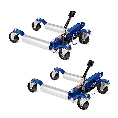TUFFIOM Car Wheel Dolly Jack Set of 2, Hydraulic 1500-lbs Car Skates, 12'' Wheel Vehicle Positioning Jack, Heavy Duty Rollers with Foot Pedal for Tire Auto Repair Moving, Blue - color: Blue, Set of 2
