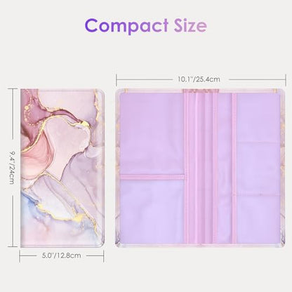 Car Registration and Insurance Holder，Colour Patterns Men Women Car License Document Registration and Insurance Card Holder - color: Multicolored marble