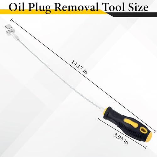 Magnetic Oil Drain Plug Remover Tool, Oil Drain Plug Remover Instrument | Strong Magnetic Drain Plug Tool, Anti Scald Sump Plug Removal Tool, Universal Flexible Oil Plug Removal Tool (14 Inch)