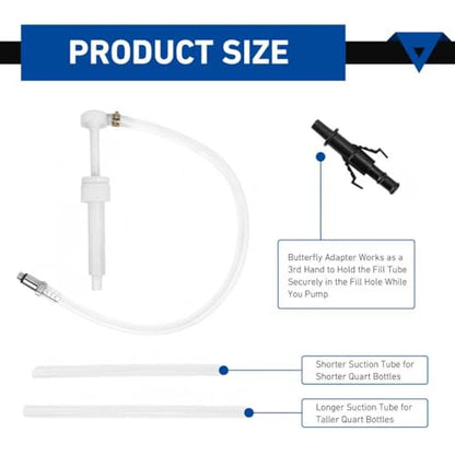 1 Set Car Transmission Fluid Pump Kit, Durable Manual Oil Transfer Evacuator with 3/8" Swivel & 8mm 10mm Adapters, 8cc Per Stroke Fluid Change Tool, Universal for Cars SUVs Trucks (White)