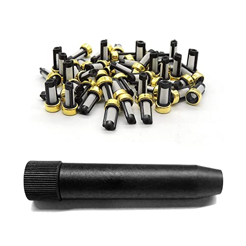 HiSport Fuel Injector Micro Filter Removal Tools with 50 pcs CF-101 Basket Filters (6mm x 3mm x 12mm) - size: Removal Tool + 50 Filter