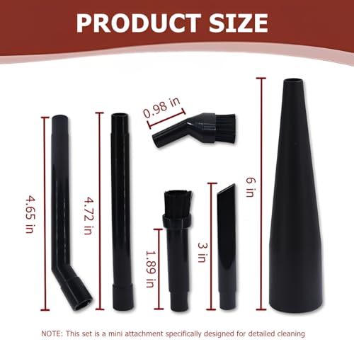6-Pack Micro Cleaning Nozzle Kit for Compact Wet Dry Shop Vacuum,1-1/4" Detailed Cleaning Attachments