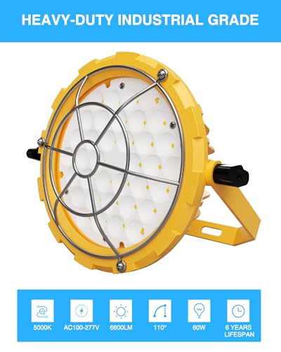 60W LED Dock Light – IP65 Waterproof, 6600LM, 180° Adjustable Head for Indoor & Outdoor Security, Warehouse & Container Areas - size: 60W-1Pack