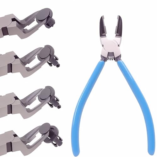 Upgraded Panel Clip Pliers, Automotive Trim Removal Tool for Car Interior Fasteners, High Carbon Steel V-Shaped Clip Removal Pliers with Ergonomic Non-Slip Handle, Spring-Assisted, Blue Handle - color: 4nd Blue