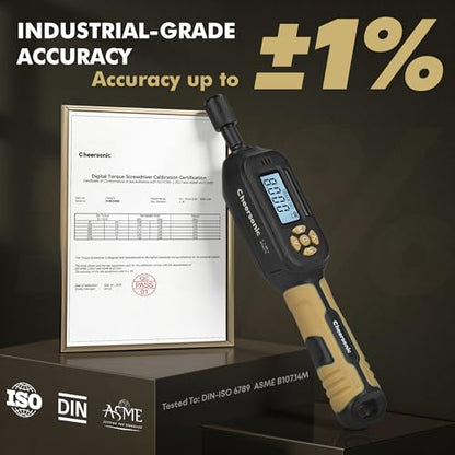 Digital Torque Screwdriver 1/4 Drive, 2.66-70.81 in·lb (0.3-8N.m) Inch Pound Torque Screwdriver Digital with Buzzer & LED Indicator, 45 In 1 Gun Torque Screwdriver Set