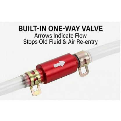 1Pair Brake Bleeder Hose, One Way Check Valve Tube Brake Bleeder Hose Set 6MM Long Lasting Bleeding Tool Kit Universal for Motorcycle Car