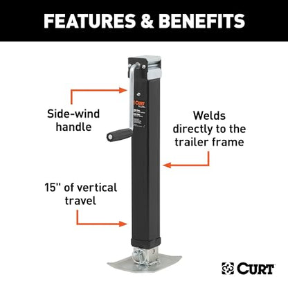 Curt 28575 Side Wind Heavy Duty Drop Leg Jack