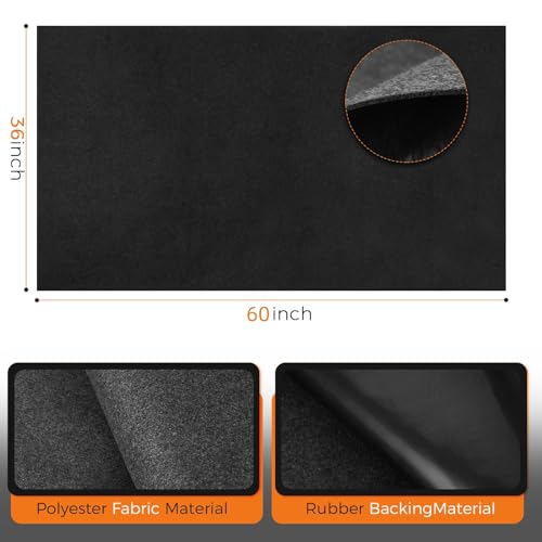 Olaismln Oil Spill Mat (36" X 60") - XL Garage Oil Drip Mat for Driveway | Additional Insurance to Prevent Oil Drain Pan Spills - Under Car Oil Leak Absorption Mat