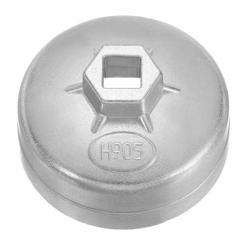 HARFINGTON Oil Filter Cap Wrench 15 Flute 73mm Inner Dia 1/2" Square Drive Aluminum Cup Type Drive Metric Oil Filter Socket Removal Tool for Engine Conduit Fittings - size: 73 x 46 mm