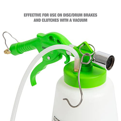 OEMTOOLS 22505 1L Pneumatic Brake Bleeder Kit with Refill Bottle, Single-Person Brake Fluid Bleeder Kit, Use for Disc and Drum Brakes, Universal Rubber Fitting, Uses Standard Workshop Air Supply - style: 1 liter
