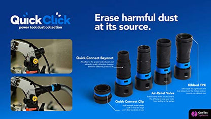 Cen-Tec Systems 95281 20 Ft. Home and Shop Vacuum Hose with Expanded Multi-Brand Power Tool Dust Collection Adapter Set and Full Attachment Kit, Black - size: 20 Ft. Hose