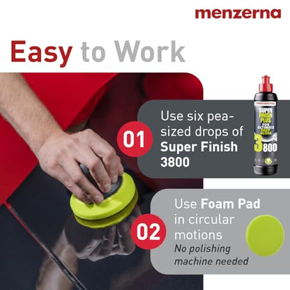 menzerna “Super Finish Plus 3800” Car Polishing I Deep Gloss Polish for a Perfect Mirror-Like Finish I Polishing Compound for Micro Scratches & Holograms on Cars & SUVs I Silicone Free I 8 fl oz. - color: 8oz.